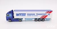 Volvo lastvogn med sættevogn 'WT Waagan Transport AS'